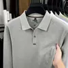 26 Novos Modelos de Outono 100% Algodão Mercerizado Camisas Polo de Manga Longa para Homens, Negócios Casuais para Meia-Idade Cor Sólida Versátil Gola Polo