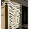 Painéis de parede ondulados escalonados multicamadas GRG para exteriores de lojas, painéis decorativos tridimensionais curvos côncavo-convexos, moldados sob medida sob demanda