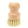 Escova de Panela de Madeira com Cabo Curto para Cozinha Transfronteiriça Sisal Fibra de Coco Cabo Curto Ferramenta Doméstica para Lavar Louça Escova de Panela Artefato Escova para Lavar Panela Comércio Exterior