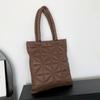Bolso de gran capacidad para debajo del brazo, Bolso de mano casual para mujer, Nuevo modelo 2026, Hilo bordado, Textura moderna, Bolso de hombro de algodón acolchado