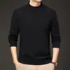 Sudadera Clásica de Color Sólido para Hombre Capa Interior Camisa Base Versátil Diaria Cuello Medio Alto Capa Interior Cálida Informal Venta al por Mayor Transfronteriza