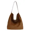 Bolsa Tote Fashion Maillard Feminina 2025 Outono Retro Alta Qualidade Casual Grande Capacidade Ombro Mão