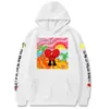 2025Bad Engraçado Álbum Moda Estampado Moletom Forrado com Fleece Tamanho Grande Blusão com Capuz Moletom Anime