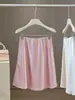 Falda midi de satén de acetato con temperamento para mujer, nueva de verano, de cintura alta, adelgazante, línea A, caída simple, falda elegante A12977