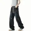 25 Nuevos Jeans Rasgados de Seda Helada para Hombre Moda Tendencia Sueltos Tallas Grandes Elegantes Casuales Pantalones Rectos Pantalones de Hombre