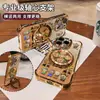 Capa de Celular Anti-Queda Galvanizada dos Cinco Deuses da Riqueza para Apple 17 Pro Max, 15, 16, 14 com Suporte para Aumentar a Fortuna em Estilo Chinês
