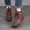 [Precio del Evento 119] Zapatos Romanos Retro Pulidos Sandalias de Caña Alta Piel Genuina Baotou Sandalias Casuales para Mujer Suela Suave