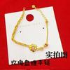 Pulsera de Espiral Oro Rosa Taladro de Punta Anillo Corredizo Patrón Martillado Cadena Lateral AB Tejido a Mano Cuerda Roja