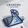 Bolsa para materias de doble capa, carpeta de archivos, bolsa de mano transparente en forma de L, diseñada para estudiantes de secundaria y preparatoria, con gran capacidad y cierre de cremallera