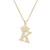 Collar con colgante de corona de circonitas y letras inglesas chapado en oro auténtico para mujer, gran oferta de Amazon.