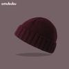 Gorra de Hombre Otoño e Invierno Gorra Melón Gorro de Lana para Hombre Gorro Tejido Americano para Mujer Todo Fósforo Muestra Rostro Gorro Melón Pequeño Gorro Frío Yuppie