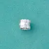 Nova Prata de Lei S925 Acabamento Fino Galvanizado Ouro Branco Colmeia Diamante Lapidado Contas Cilindricas Contas Espaçadoras Gelo Triturado Contas de Transferência