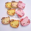 Juguete de Comida Simulada Cabeza de Gato Pan Galleta DIY Pegamento de Crema Funda para Teléfono Móvil Accesorios para el Cabello Flor para Zapatos Colgante Papelería Material de Resina