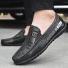 Venta en vivo de TikTok 2024: zapatos casuales de cuero de un solo pedal para hombre, para exteriores y otoño