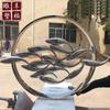 Fabricante de Escultura de Animal Baleia em Aço Inoxidável Escultura Oca para Jardim Aquático Escultura Quadrada Espelhada Escultura de Golfinho em Aço Inoxidável