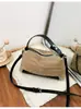Bolso de mano tejido a rayas para mujer, nuevo de moda verano 2026, colorblock, bolso de hombro cruzado para vacaciones en la playa