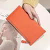 Billetera Larga de Cuero Genuino para Mujer, Ultradelgada 2026 Versión Coreana, Nueva Billetera Simple Casual con Cremallera para Teléfono Móvil, Billetera Suave de Piel de Vaca