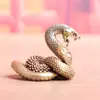 Serpiente del Zodiaco de Latón Puro que Atrae la Fortuna, Víbora, Cobra Pieza Decorativa Vintage, Mascota de Té de Escritorio, Adorno de Cobre Artesanal