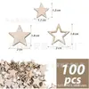 Estrela de Cinco Pontas e Estrela de Seis Pontas de Madeira Paulownia Peças Vazadas de Madeira Materiais para Puzzle DIY Decoração de Natal Patches em Forma de Coração