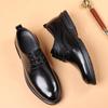 Zapatos de cuero para hombre otoño Nuevo cuero genuino moderno antideslizante zapatos casuales para hombre negros estilo británico coreano para ir al trabajo zapatos de hombre entrega