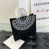 Bolso de moda INS de Corea del Sur bolso de mujer bolso de mano sencillo de lino bolso de gran capacidad nicho bolso de hombro de alta gama