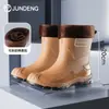 Botas de Lluvia de Moda de Verano para Hombre, Usables, Suaves, Antideslizantes, Suela Plana, Zapatos para Exteriores, Botas de Lluvia para Cocina, Zapatos de Goma