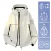 Jaqueta esportiva outdoor três em um Tecyun masculina para outono/primavera, à prova de vento e resistente à água, adequada para caminhadas e viagens