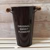 Balde de Flores Recipiente de Flores Lata Balde de Flores Vaso de Ferro Vintage Floricultura Balde de Flores Ferro Flor Seca Vaso de Flores Balde de Flores Despertar