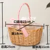 Cesta de flores tejida regalo de agradecimiento cesta de arreglo floral cesta de flores artificiales naturales hechas a mano cesta de almacenamiento de bambú ratán mimbre cesta de mano