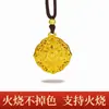 Novo Modelo Loja de Ouro Réplica Estilo Antigo Ouro Areia Quatro-em-Um Pingente Ruyi Vazado. Pingente Dourado Areia Que Não Desbota Mesmo Quando Queimado