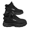 Botas Martin de inverno masculinas com forro de fleece, cano alto, estilo britânico retrô, botas de trabalho, sola grossa, acolchoadas com algodão, botas curtas, H631-M