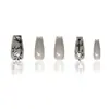 Arte de Uñas Hecho a Mano de Venta Caliente Transfronteriza, Uñas Decorativas de Bambú Transparente Usables, 10 Piezas de Parches para Uñas Código Cat-Eye