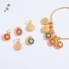 Collar pulsera de accesorios DIY de Oro vietnamita antiguo de larga data con colgante de copo de nieve esmaltado con cuentas para mujer
