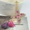 Llavero de Cristal Mariposa Diamante Colgante de Llave Artesanía Publicitaria Regalo Metal Accesorios para Llaves Fabricante Personalización