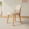 Cadeira de Jantar em Madeira Maciça para Uso Doméstico, Cadeira Moderna Estilo Creme com Almofada Macia, Banqueta de Jantar, Cadeira para Reunião de Hotel, Cadeira de Jantar de Luxo Leve com Encosto, Outros