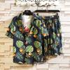 Traje de playa informal para hombre, ropa de verano fina, holgada y atractiva para la playa, pantalones cortos hawaianos, camisa de flores, paquete de dos piezas