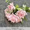 Buquê de Flor Artificial Rosa Enrolada de 6 Cabeças Flores Feitas à Mão para Decoração de Casamento Flores Artificiais Arranjo Paisagístico para Casamento