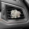 Novo Difusor de Perfume de Elefante com Pedras de Diamante para Carro, Interior de Carro, Elefante de Metal e Cristal, Clipe de Perfume para Saída de Ar do Carro, Desodorante