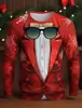 Camiseta navideña de cuello redondo para hombre de Amazon transfronteriza, directa de fábrica, para exportación, camiseta de hombre moderna con estampado digital