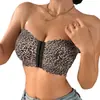 Procesamiento Personalizado Superventas Transfronterizo Estampado de Leopardo Retro Borde con Volantes Sin Tirantes Una Pieza Tira Antideslizante Sujetador de Chica Popular