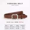 Cinturón de Piel Genuina para Mujer, Cinturón Decorativo Versátil, Cinturón de Moda de Alta Gama para el Día a Día, Accesorio Casual para Pantalones de Mujer