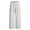 Nueva colección primavera y otoño 2026: pantalones unisex de pierna ancha con cordón, corte holgado, efecto adelgazante, estilo casual, adecuados tanto para el ocio como para el trabajo