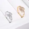 Anel de Zircônia Vazado Geométrico Linear Entrelaçado Gelo Triturado Moda Simples Versátil Cobre Puro Anel Feminino Fornecimento Exclusivo Transfronteiriço