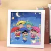 Pintura Diamante Lápis de Cor Série Shin-Chan Colar DIY Quebra-Cabeça Feito à Mão para Aliviar o Tédio Pintura Decorativa Mesa Presente para Crianças e Estudantes