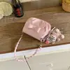 Bolso cruzado de diseño de nicho transfronterizo, bolso de axila de PU mate, bolso de hombro lindo con lazo plisado, bolso casual versátil