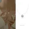 Collar de Plata de Ley con Diamantes Brillantes Lágrimas de Sirena para Mujer, Collar para Clavícula, Accesorio de Alta Gama, Collar de Hilo de Pescar Transparente, Collar con Colgante de un Solo Diamante