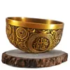 Adorno Metálico de Cuenco de Cobre Estilo Antiguo, Colección de Cobre, Cuenco Dorado Antiguo, Cuenco Floral Finamente Tallado, Cuenco de Fortuna de Aleación, Adorno Atractor de Riqueza