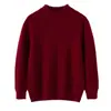 Suéter de Cachemira de Siete Puntos para Niños Otoño e Invierno, Cuello Medio Alto, para Niños y Niñas, Punto de Canalé Engrosado, Color Sólido, Versátil, Suéter Simple de Punto