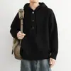 Talla extra grande para hombres con sobrepeso, suéter de punto con capucha holgado talla grande para 200 kg para hombres, otoño e invierno