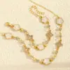 Conjunto de Collar y Pulsera con Colgante de Trébol Esmaltado de Estrella de Cuatro Puntas Incrustado de Diamantes de la Suerte Estilo de Alta Gama Moda Transfronteriza Europea y Americana
